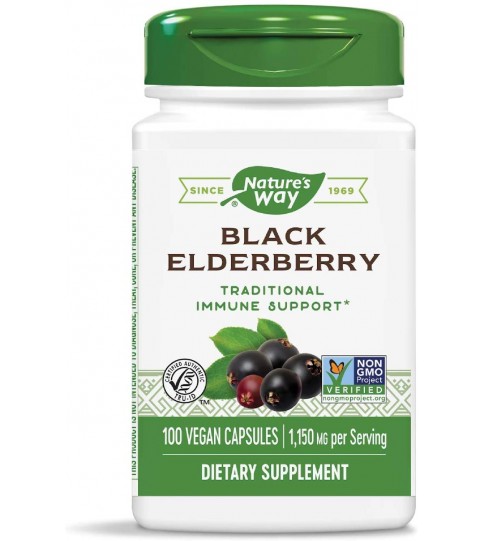 Nature's Way Black Elderberry Capsules, 1,150 mg, 100-Count