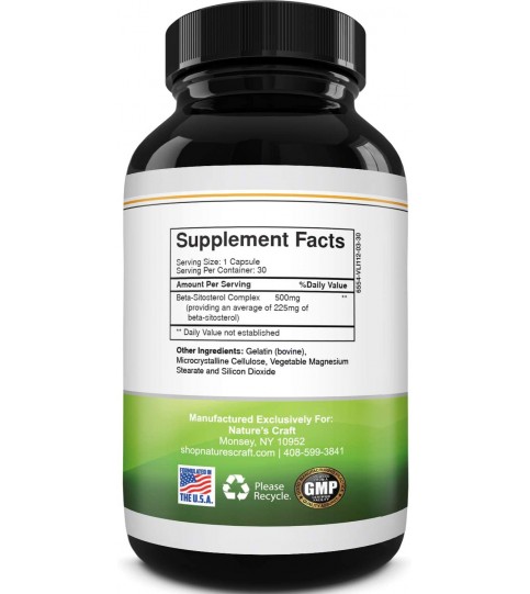 Natures Craft Pure Beta-Sitosterol Supplement - 30 Capsules