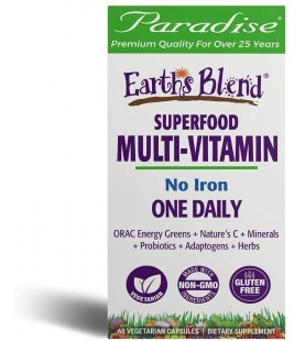 Paradise Herbs - Earth’s Blend Superfood Multivitamin No Iron - 60 Count