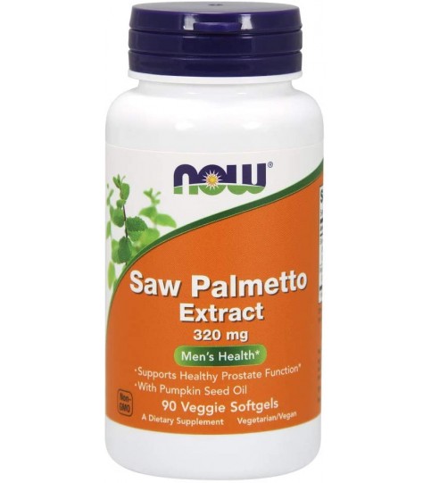 NOW Supplements, Saw Palmetto Extract 320 mg, Men's Health, 90 Veg Softgels