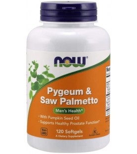 NOW Supplements, Pygeum & Saw Palmetto with Pumpkin Seed Oil, Men's Health, 120 Softgels