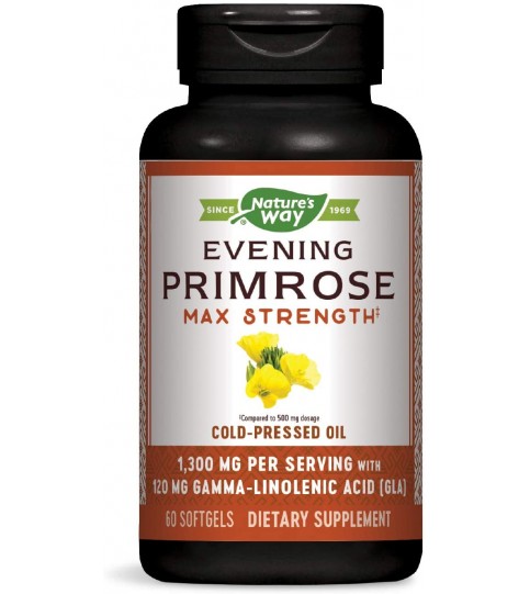 Nature’s Way Evening Primrose Oil Max Strength, 1300 mg, 60 Softgels