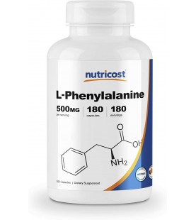 Nutricost L-Phenylalanine 500mg; 180 Capsules