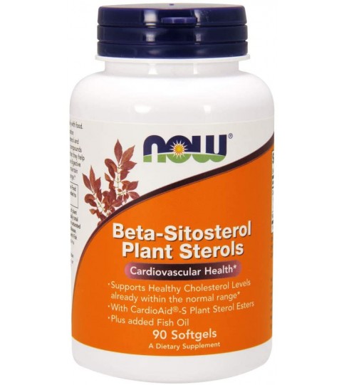 NOW Supplements, Beta-Sitosterol Plant Sterols, 90 Softgels