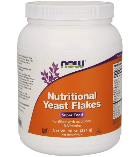 NOW Supplements, Nutritional Yeast Flakes Fortified with Additional B-Vitamins, 10-Ounce