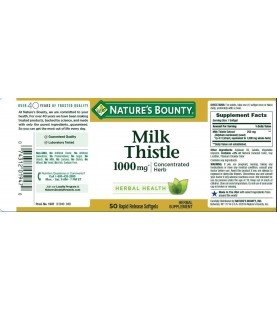 Milk Thistle by Nature's Bounty, Herbal Health Supplement, 1000 mg, 50 softgels
