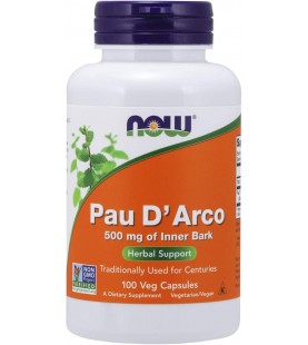 NOW Supplements, Pau D'Arco 500 mg, 100 Veg Capsules