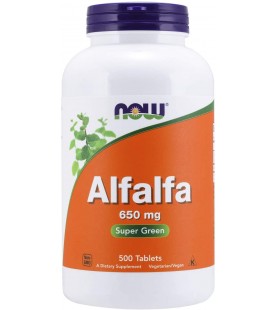 NOW Supplements, Alfalfa 650 mg source of Vitamin K, Green Superfoods, 500 Tablets