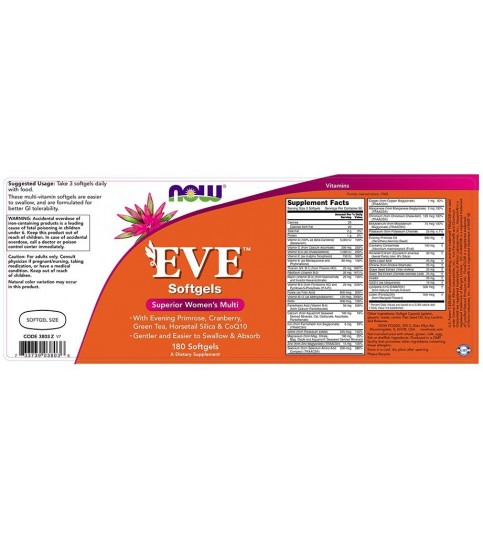 NOW Supplements, Eve Women's Multivitamin, 180 Softgels