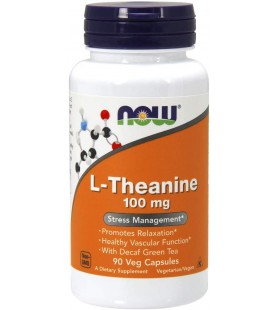 NOW Supplements, L-Theanine 100 mg, 90 Veg Capsules