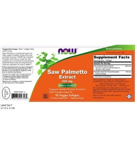 NOW Supplements, Saw Palmetto Extract 320 mg, Men's Health, 90 Veg Softgels