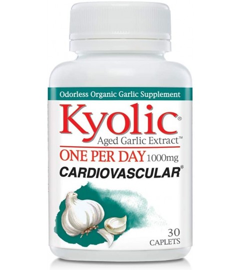 Kyolic Aged Garlic Extract One Per Day Cardiovascular Supplement, 30 Vegetarian Capsules