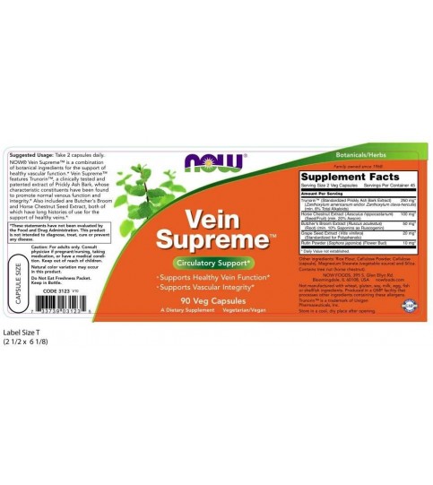 NOW Supplements, Vein Supreme, 90 Veg Capsules