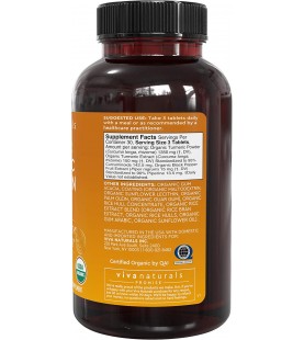 Organic Turmeric Curcumin Supplements with Black Pepper, 1500mg, 90 Tablets.