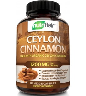 NutriFlair Ceylon Cinnamon 1200mg per Serving, 120 Capsules