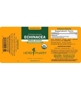 Herb Pharm Certified Organic Echinacea Root Liquid Extract, 4 Ounce