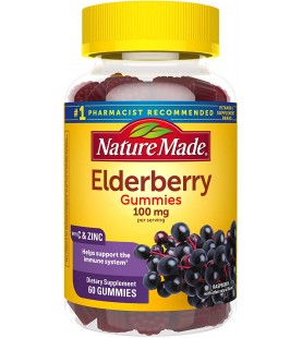 Nature Made Elderberry 100mg with Vitamin C & Zinc Gummies, 60 count