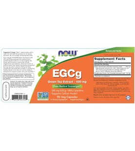 NOW Supplements, EGCg Green Tea Extract 400 mg, 90 Veg Capsules