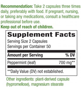 Nature's Way Premium Herbal Peppermint Leaf, 700 mg, 100 Capsules