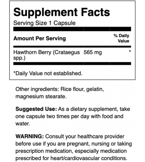 Swanson Premium Hawthorn Berries 250 Caps, 565 mg each