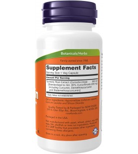 NOW Supplements, Curcumin, derived from Turmeric Root Extract, 60 Veg Capsules