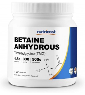 Nutricost Betaine Anhydrous Trimethylglycine, 500 Grams