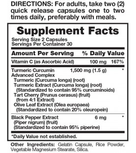 Nature's Truth Turmeric Curcumin Advanced Complex 60 Capsules