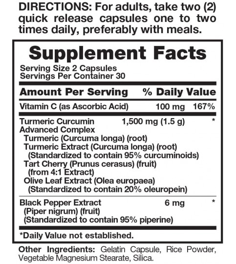 Nature's Truth Turmeric Curcumin Advanced Complex 60 Capsules