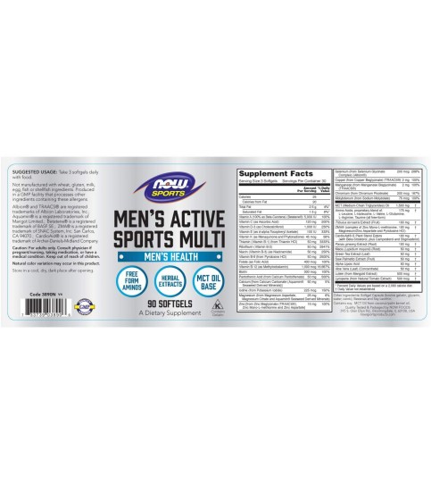 NOW Sports Nutrition, Men's Extreme Sports Multi, 90 Softgels