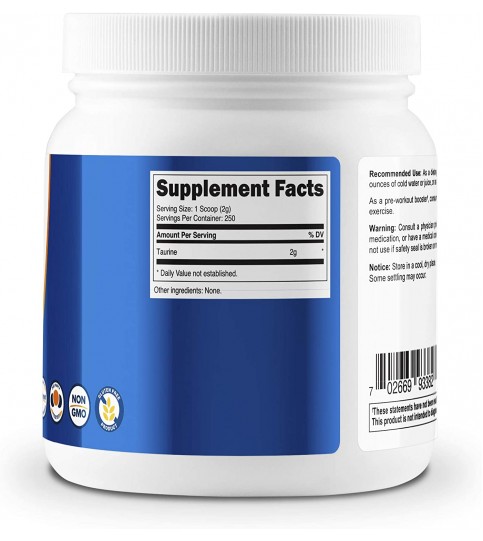 Nutricost Taurine Powder (500 Grams) - 250 Servings