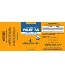 Herb Pharm Certified Organic Valerian Root Liquid Extract, 4 Ounce