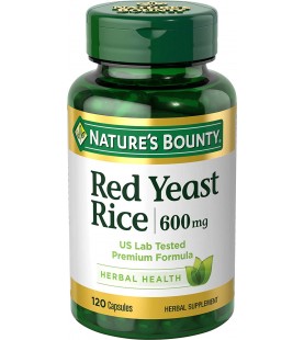 Nature's Bounty Red Yeast Rice Pills, 600mg, 120 Capsules