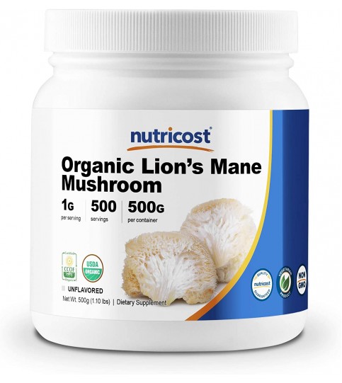 Nutricost Organic Lion's Mane Mushroom Powder 500 Grams 