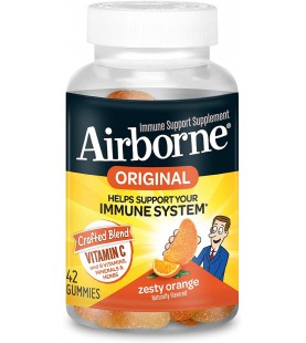 Airborne Orange Flavored Gummies,1000mg, 42 gummies
