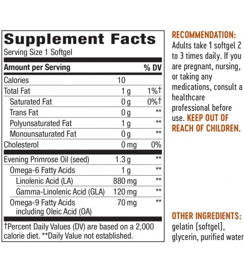 Nature’s Way Evening Primrose Oil Max Strength, 1300 mg, 60 Softgels