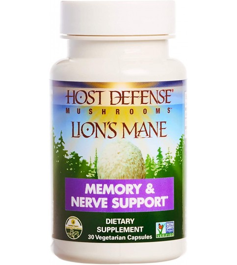 Host Defense, Lion's Mane Capsules, Focus and Memory, 30 Capsules (15 Servings)