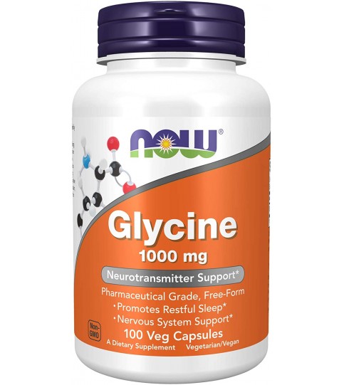 NOW Supplements, Glycine 1,000 mg, 100 Veg Capsules