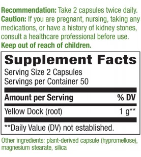 Nature's Way Yellow Dock Root, 100 capsules