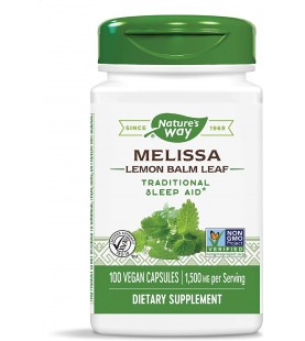 Nature's Way Premium Herbal Melissa Lemon Balm Leaf, 1,500 mg, 100 Capsules