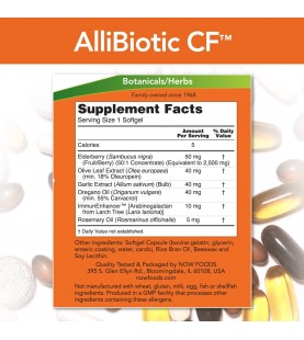 NOW Supplements, AlliBiotic CF, 60 Softgels