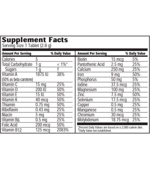 OPTISOURCE Chewable Vitamin and Mineral Supplement Citrus, 120 Count