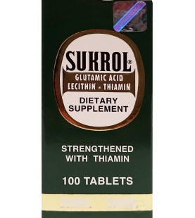Sukrol Vitamin Supplement, Glutamic Acid, Lecithin, Thiamin, 100 Tablets