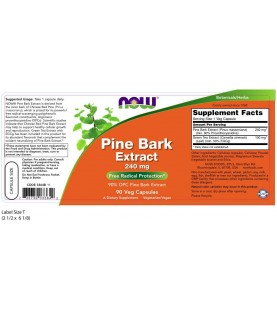 NOW Supplements, Pine Bark Extract 240 mg, 90 Veg Capsules