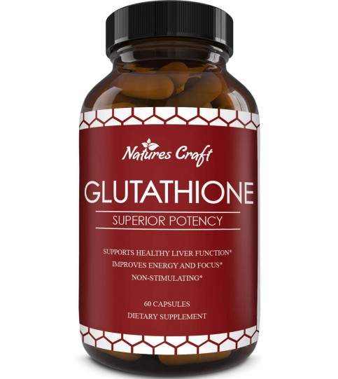 Pure Glutathione Supplement Natural Skin Whitening Pills for Men and Women, 500 mg, 60 Caps