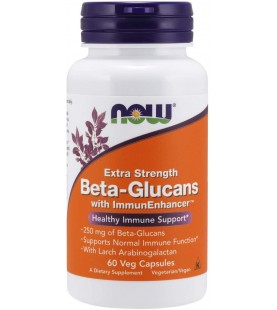 NOW Supplements, Beta-Glucans with ImmunEnhancer, 60 Veg Capsules