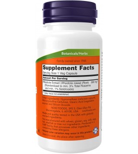 NOW Supplements, Rhodiola 500 mg, 60 Veg Capsules