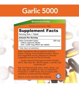 NOW Supplements, Garlic 5,000, 90 Tablets