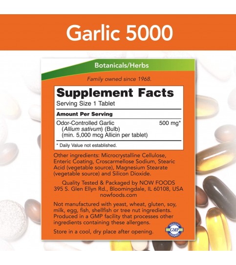 NOW Supplements, Garlic 5,000, 90 Tablets