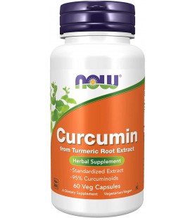 NOW Supplements, Curcumin, derived from Turmeric Root Extract, 60 Veg Capsules