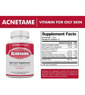 Acnetame- Vitamin Supplements for Acne Treatment, 60 Pills